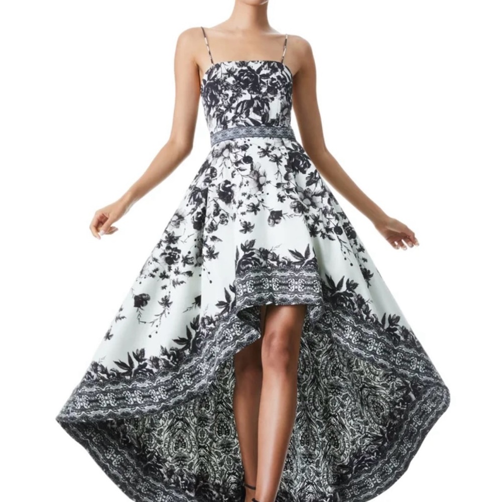 NWT!!! Alice & Olivia Florence High Low Gown Maxi w/Elevated Floral Print